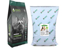 Сухой корм "BISKO" ПРЕМИУМ (для взрослых собак со средним или повышенным уровнем активности, с говядиной) - фото 5380