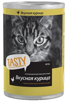 Консервированный корм для кошек TASTY (с курицей в соусе 415г) - фото 5470