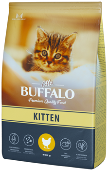 Сухой корм "Mr Buffalo" Kitten с курицей 400 г (д/котят) - фото 6251