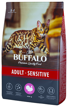Сухой корм "Mr Buffalo" Adult Sensetive с Индейкой (д/взрослых кошек) - фото 6254