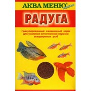 Корм АКВА МЕНЮ "Радуга"  ежедневный гранулированный для усиления естественной окраски аквариумных рыб 25 г