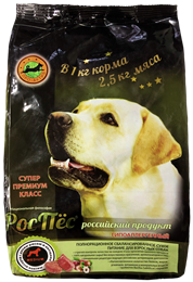 Сухой корм для активных взрослых собак супер-премиум-класса РосПёс, Про-Актив (мясное ассорти с рисом и овощами)